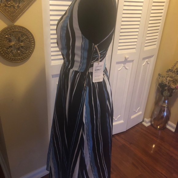 L’Artiste  Blue Striped Dress w/Criss Cross Back NWT -Small - Picture 5 of 8